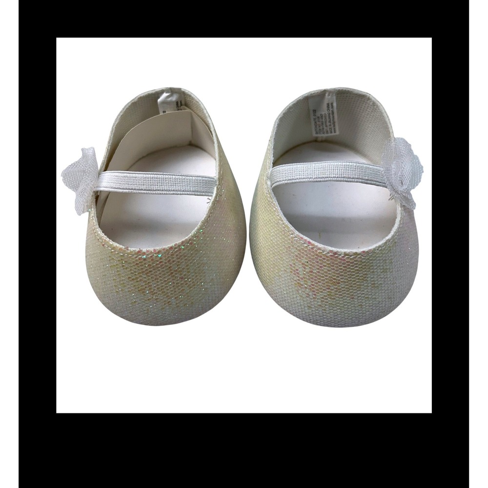 Teddy Mountain White Sparkle Dress Shoes for 16 inch Plush Stuffed Animals 4108